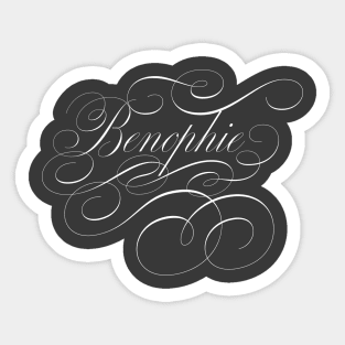 Benophie of Bridgerton, Sophie and Benedict in calligraphy Sticker